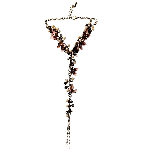 Torrid Hand Chain Blush Stone Flowers Gold Chain - Picture 2 of 8